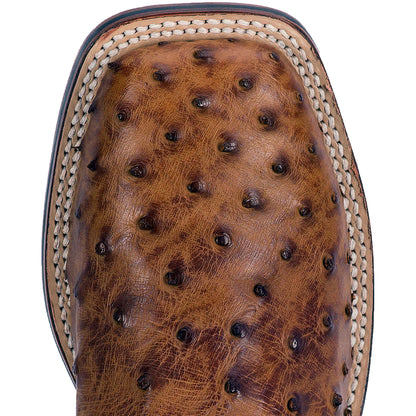 Dan Post DP3876 Alamosa Full Quill Ostrich Saddle Tan Brown
