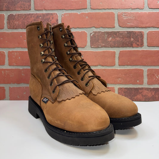 Justin 764 Conductor Steel Toe 8" DOUBLE COMFORT® SYSTEM BARK