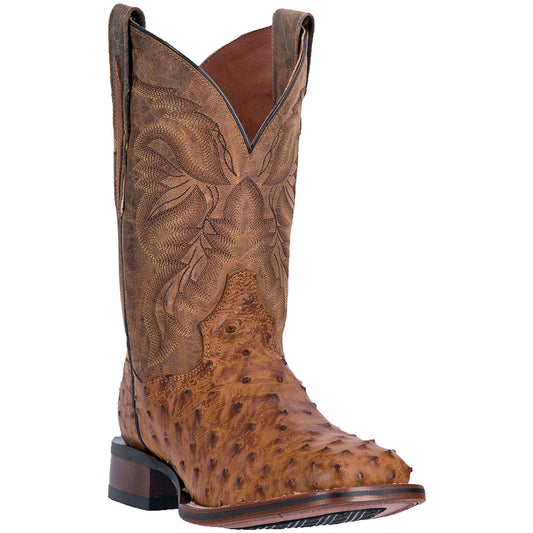 Dan Post DP3876 Alamosa Full Quill Ostrich Saddle Tan Brown