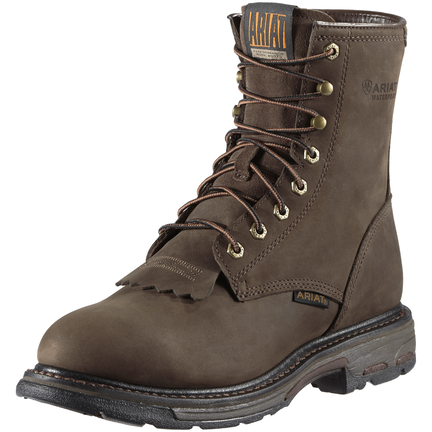 Ariat 10011939 WORKHOG 8" OILY DISTRESS BRN WP