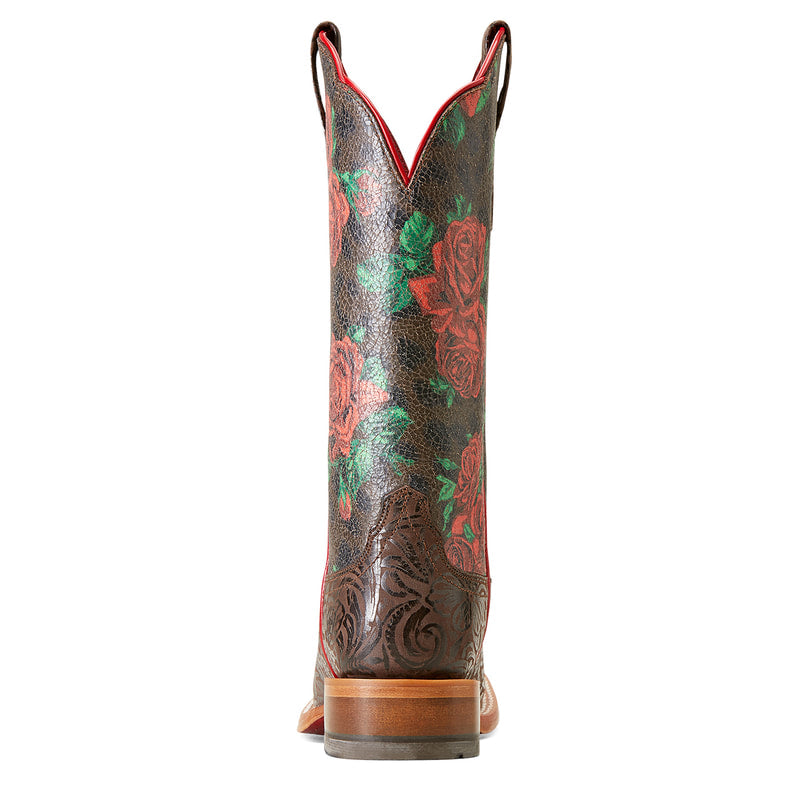 Ariat 10046892 Frontier Farrah Chocolate Flower Emboss Wild Rose Print