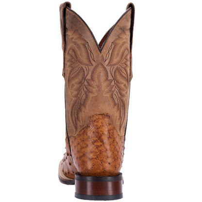 Dan Post DP3876 Alamosa Full Quill Ostrich Saddle Tan Brown