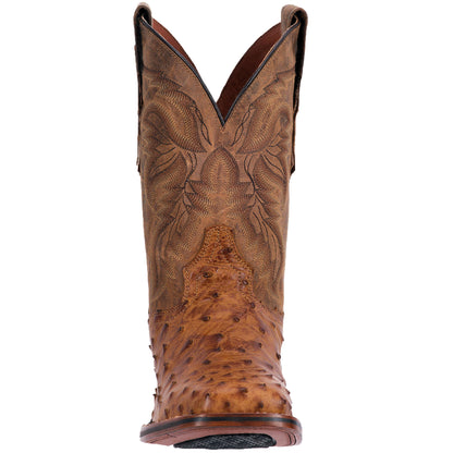 Dan Post DP3876 Alamosa Full Quill Ostrich Saddle Tan Brown
