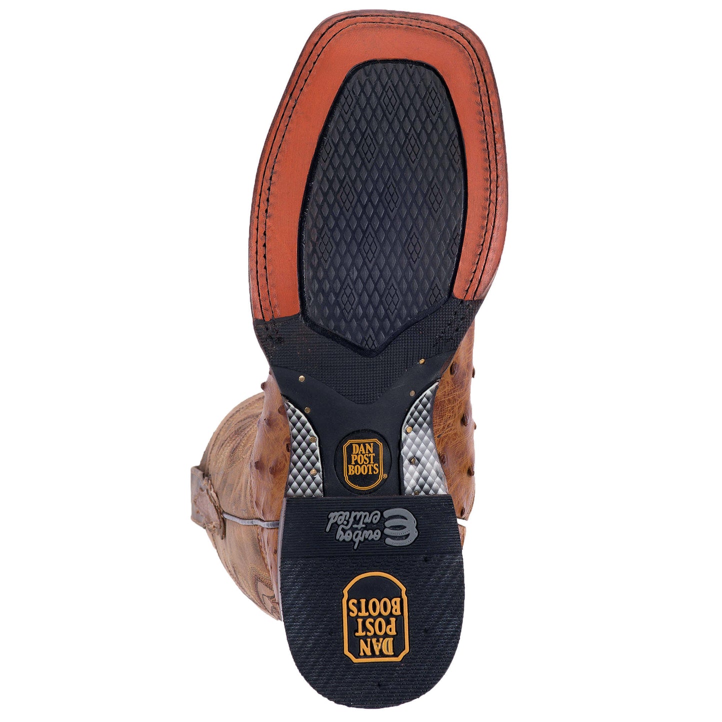 Dan Post DP3876 Alamosa Full Quill Ostrich Saddle Tan Brown