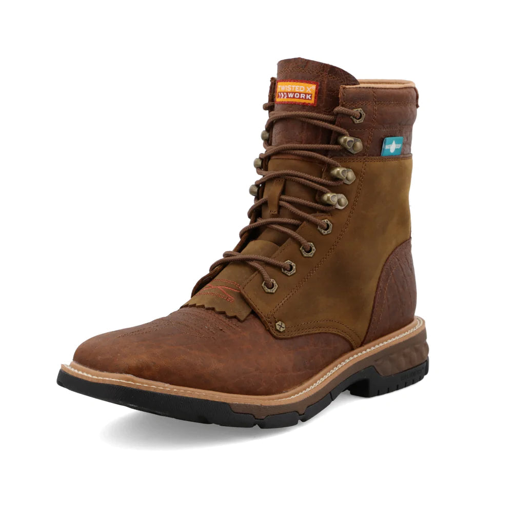 Twisted X MXLW001 - 8" CellStretch Lacer - Distressed Saddle & Cognac