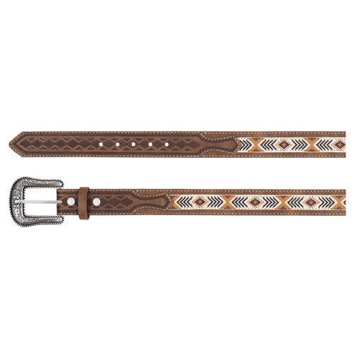 ARENA ACE 2520791601 BOYS BELT TAN W/SOUTHWESTERN RIBBON