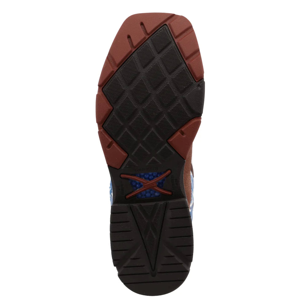 Twisted X MXB0001 - 12" Western Work Boot - Burgundy & Sky Blue
