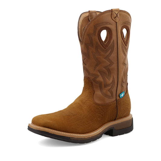 Twisted X MLCCW05 - 12" Western Work Boot - Dark Brown & Tan